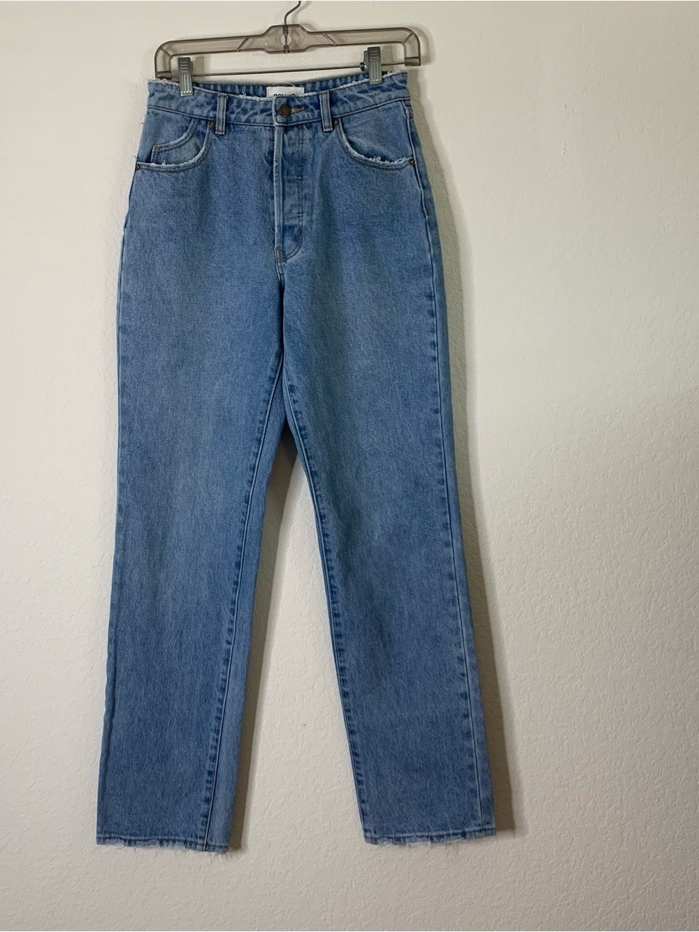 Rollas womens blue classic straight button fly jeans 26